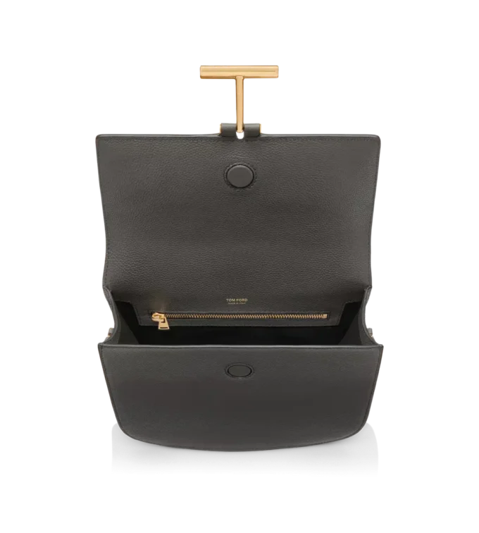 Sac à bandoulière moyen Tara en cuir grainé Sac à bandoulière moyen Tara en cuir grainé