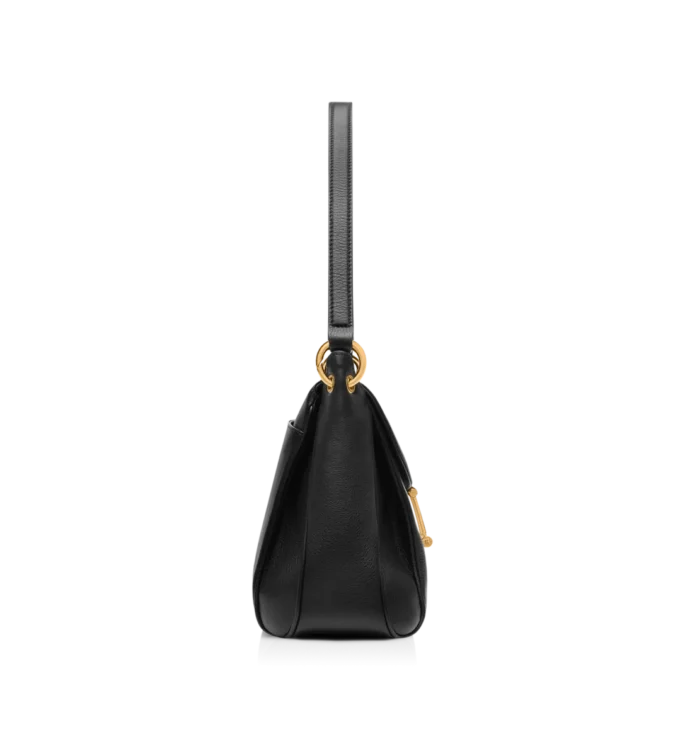 Sac à bandoulière moyen Tara en cuir grainé naturel Sac à bandoulière moyen Tara en cuir grainé naturel