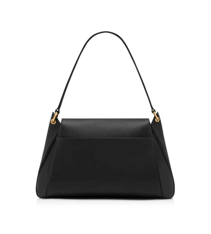 Sac à bandoulière moyen Tara en cuir grainé naturel Sac à bandoulière moyen Tara en cuir grainé naturel