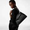 Sac à bandoulière moyen Tara en cuir grainé naturel Sac à bandoulière moyen Tara en cuir grainé naturel