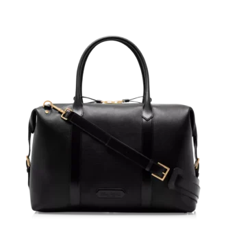 Sac de voyage en cuir lisse avec boucle latérale
