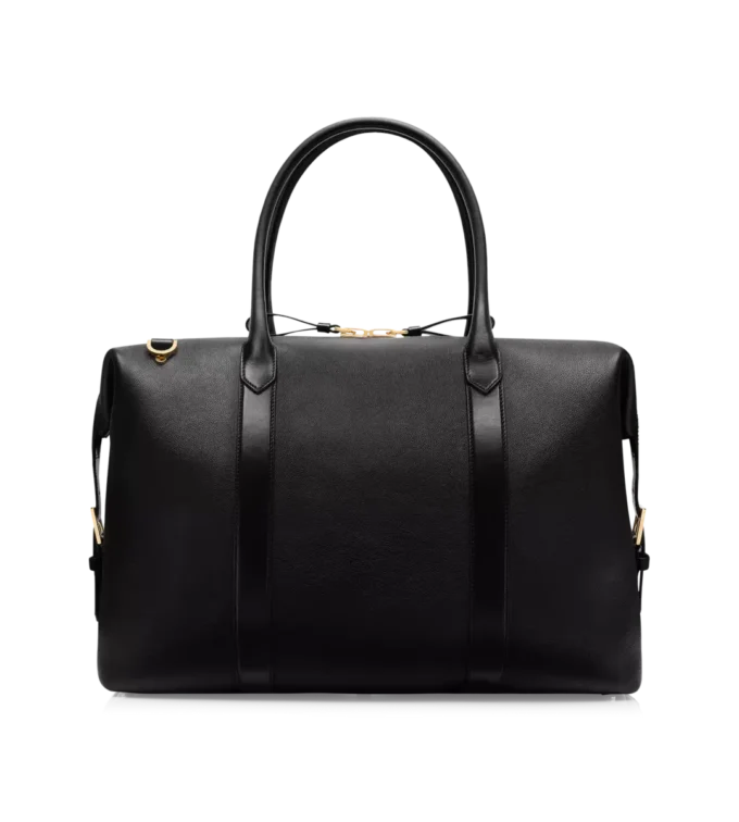 Sac de voyage en cuir lisse avec boucle latérale