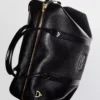 Sac de voyage en cuir lisse avec boucle latérale