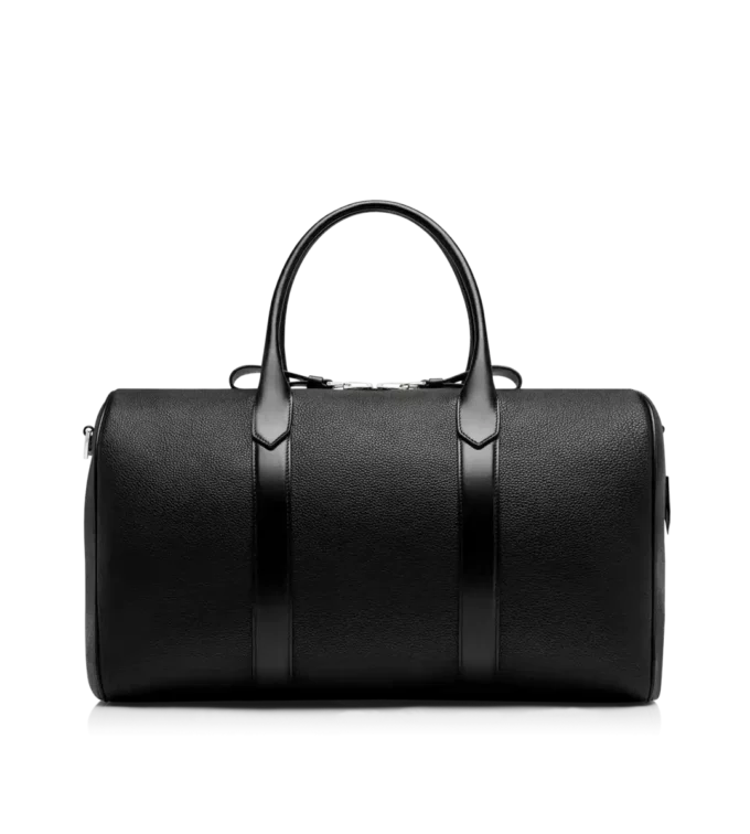 Sac de voyage moyen en cuir grainé à large ouverture