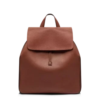 Sac à dos à rabat en cuir grainé T-Line