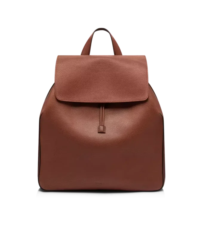 Sac à dos à rabat en cuir grainé T-Line Sac à dos à rabat en cuir grainé T-Line