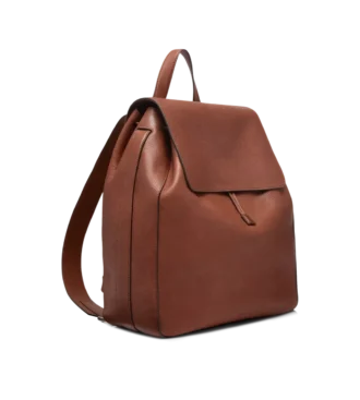 Sac à dos à rabat en cuir grainé T-Line