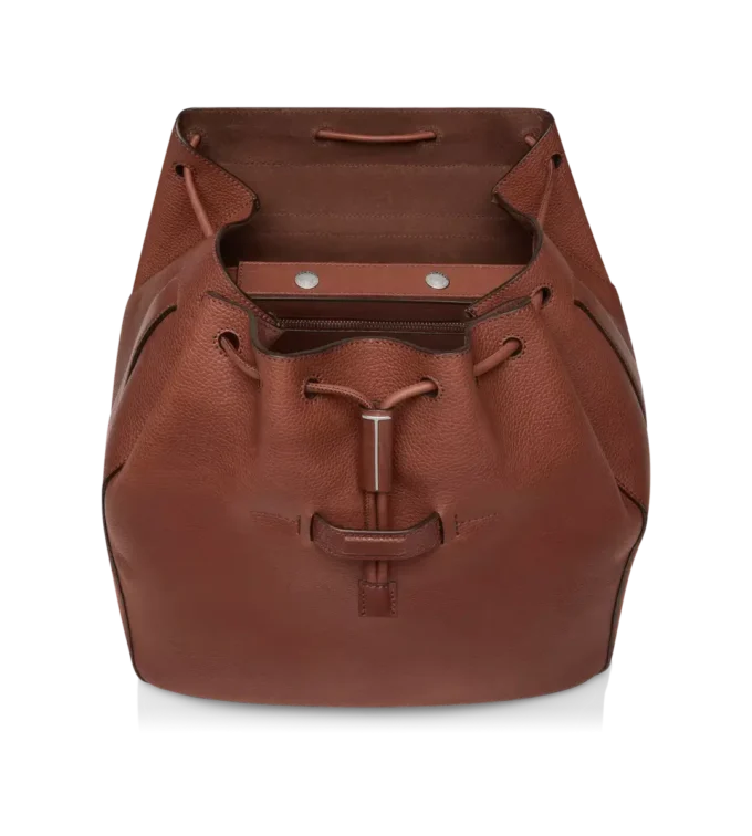 Sac à dos à rabat en cuir grainé T-Line Sac à dos à rabat en cuir grainé T-Line