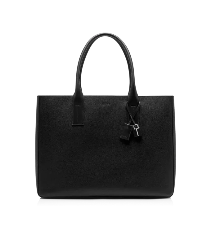 Sac fourre-tout T-Line East-West en cuir grainé
