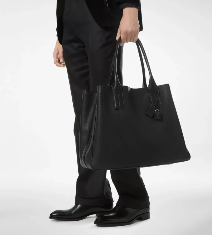 Sac fourre-tout T-Line East-West en cuir grainé