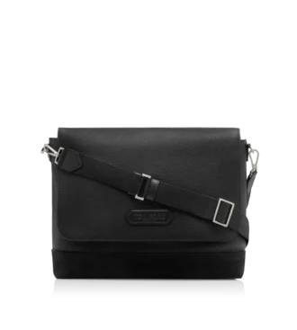 Sac messager chic en cuir et daim