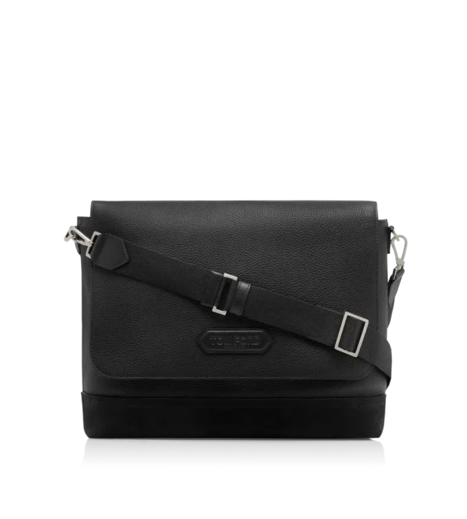 Sac messager chic en cuir et daim