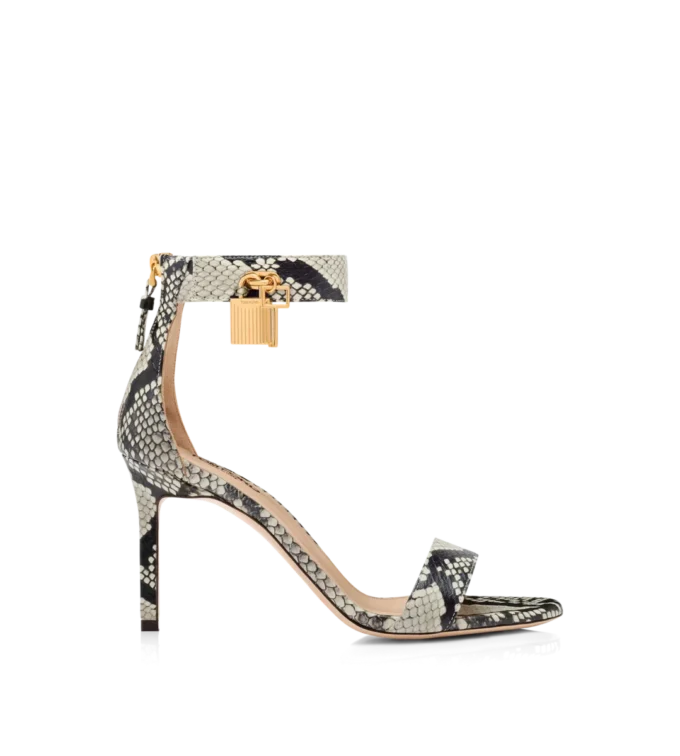Sandales à boucle imprimées python