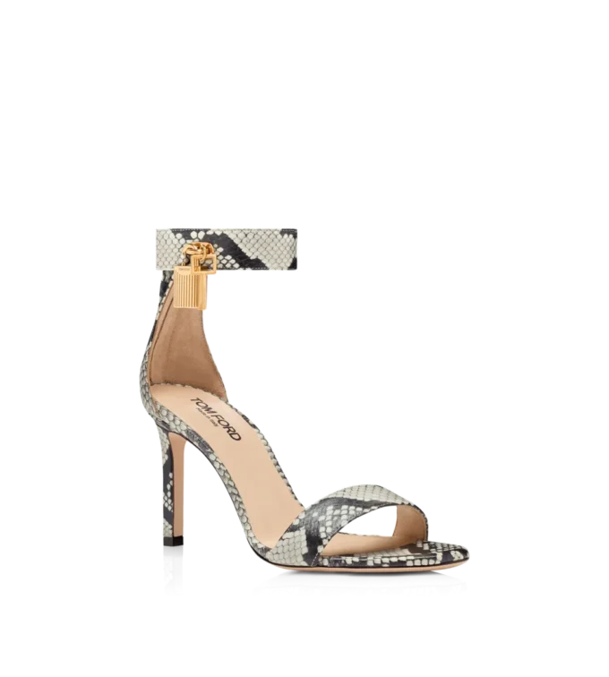 Sandales à boucle imprimées python