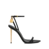 Sandales à bout pointu en cuir brillant avec cadenas Sandales à bout pointu en cuir brillant avec cadenas