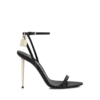 Sandales à bout pointu en cuir brillant avec cadenas Sandales à bout pointu en cuir brillant avec cadenas
