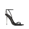 Sandales à bout pointu en cuir brillant avec cadenas Sandales à bout pointu en cuir brillant avec cadenas