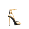 Sandales à bout pointu et talon nu en cuir nappa laminé Sandales à bout pointu et talon nu en cuir nappa laminé