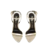 Sandales à bout pointu et talon nu en cuir nappa laminé