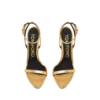 Sandales à bout pointu et talon nu en cuir nappa laminé Sandales à bout pointu et talon nu en cuir nappa laminé