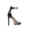 Sandales à bride cheville en cuir brillant avec boucle en T