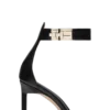 Sandales à bride cheville en cuir brillant avec boucle en T
