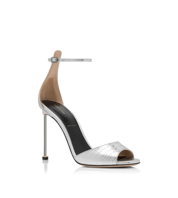Sandales à bride cheville en cuir Tejus imprimé laminé
