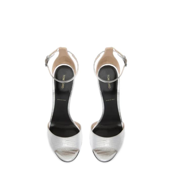 Sandales à bride cheville en cuir Tejus imprimé laminé