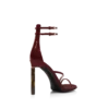 Sandales à bride à la cheville en cuir verni