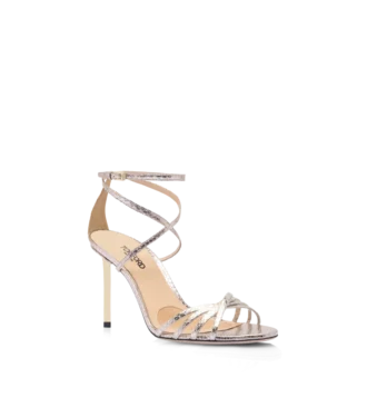 Sandales Ida en python estampé laminé