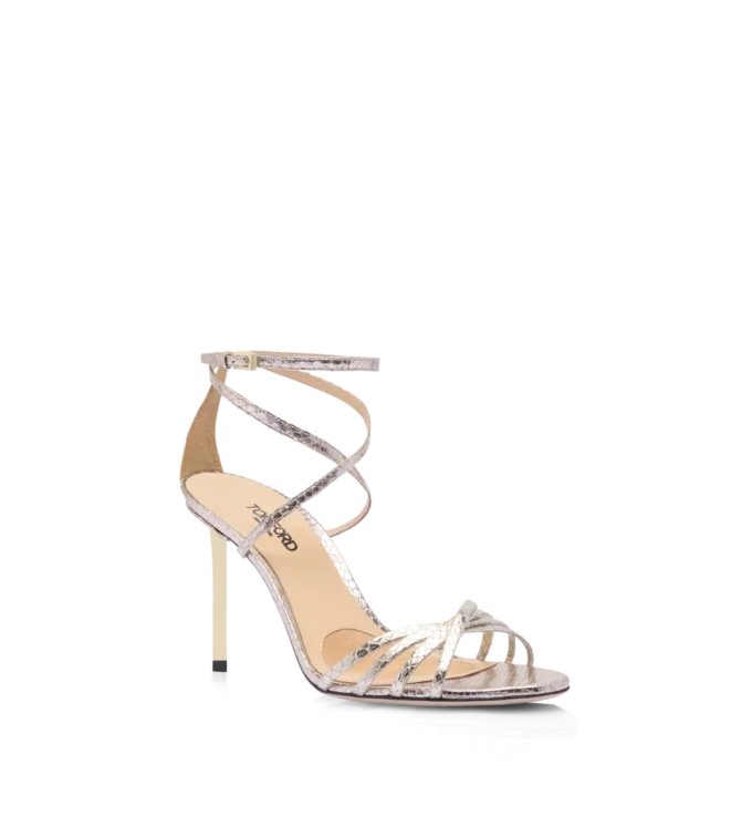 Sandales Ida en python estampé laminé