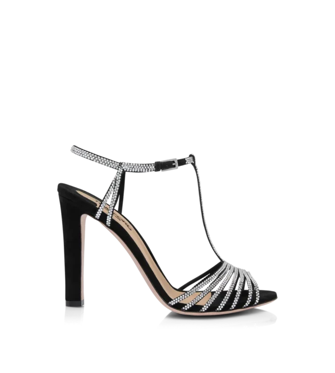 Sandales Jerry en cuir suédé ornées de cristaux Sandales Jerry en cuir suédé ornées de cristaux