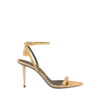 Sandales ouvertes à bout pointu en cuir nappa laminé avec cadenas 85 mm Sandales ouvertes à bout pointu en cuir nappa laminé avec cadenas 85 mm