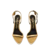 Sandales ouvertes à bout pointu en cuir nappa laminé avec cadenas 85 mm Sandales ouvertes à bout pointu en cuir nappa laminé avec cadenas 85 mm