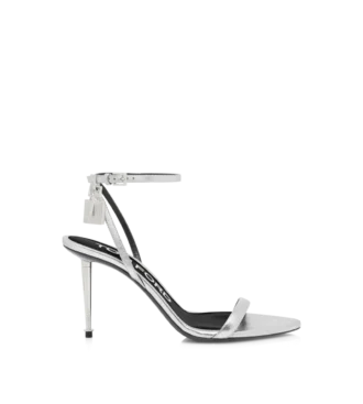 Sandales à talons hauts en cuir nappa laminé