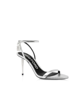 Sandales à talons hauts en cuir nappa laminé