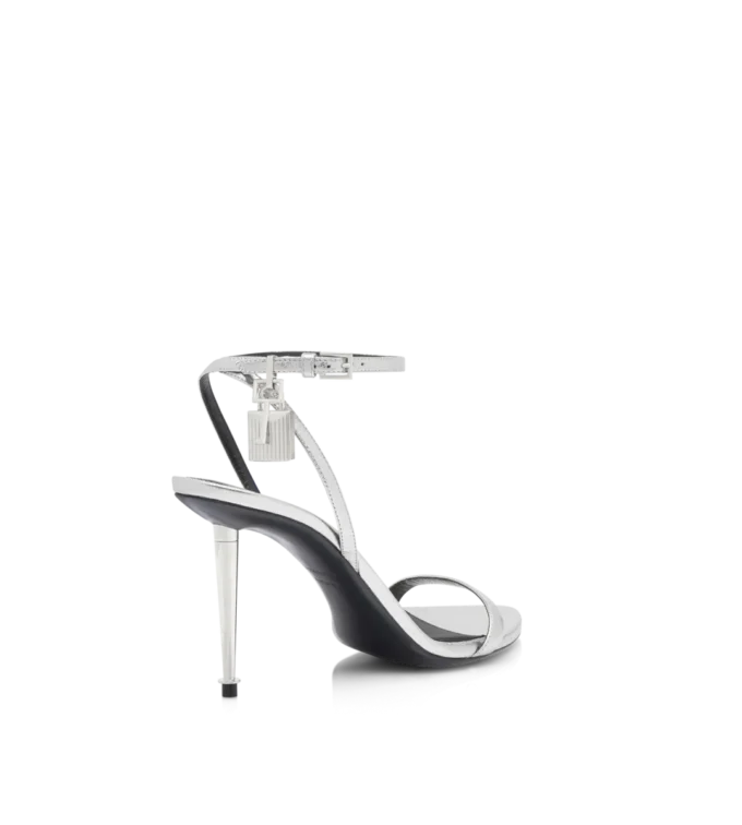 Sandales à talons hauts en cuir nappa laminé
