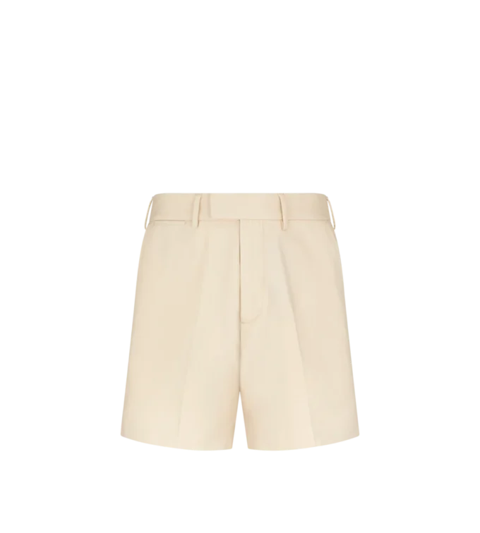 Short ajusté en coton brossé