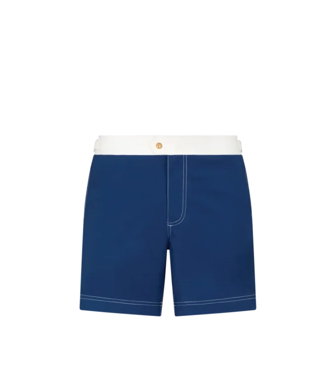 Short de bain contrasté en nylon
