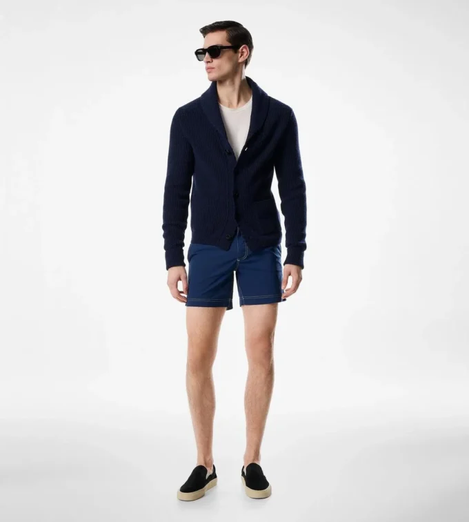 Short de bain contrasté en nylon