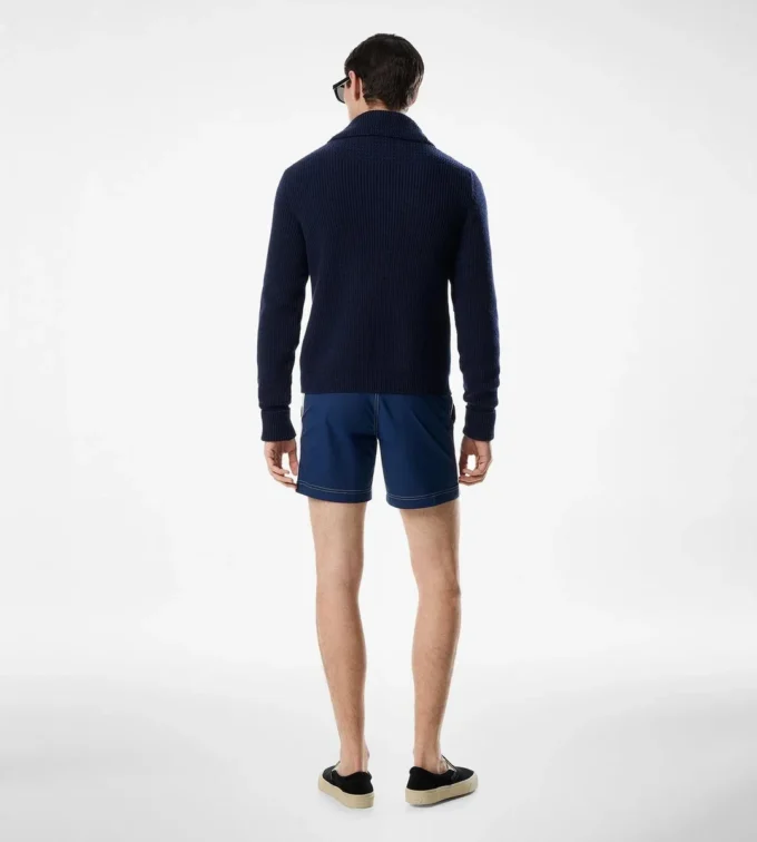 Short de bain contrasté en nylon