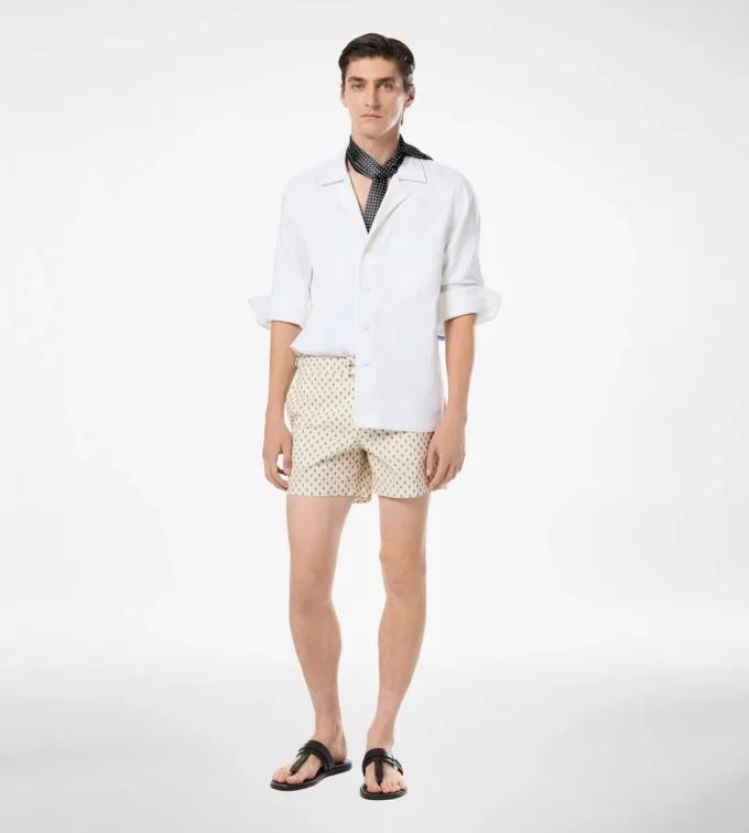 Short de bain en nylon à imprimé cachemire Short de bain en nylon à imprimé cachemire