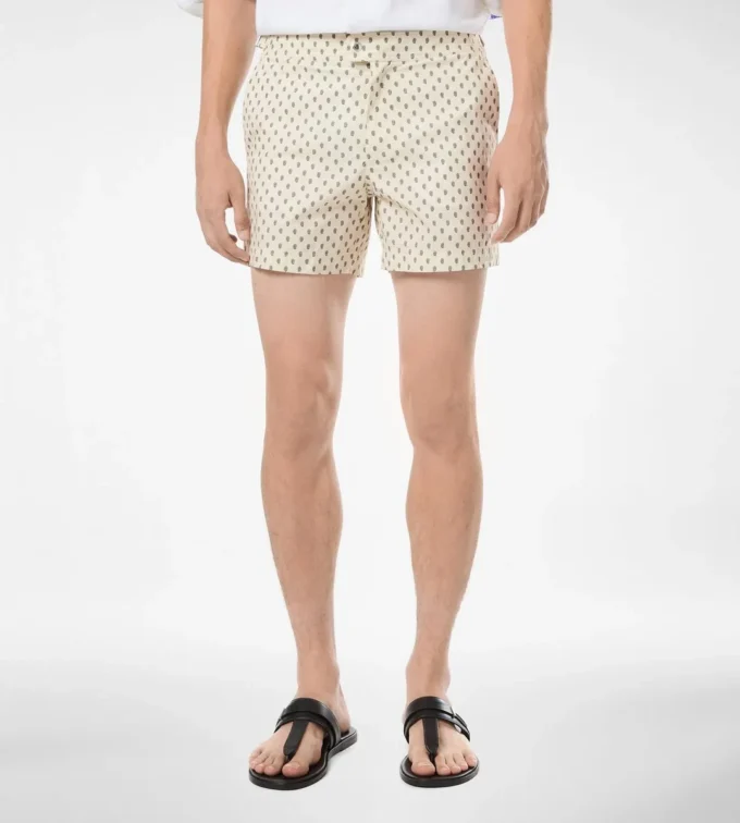 Short de bain en nylon à imprimé cachemire Short de bain en nylon à imprimé cachemire