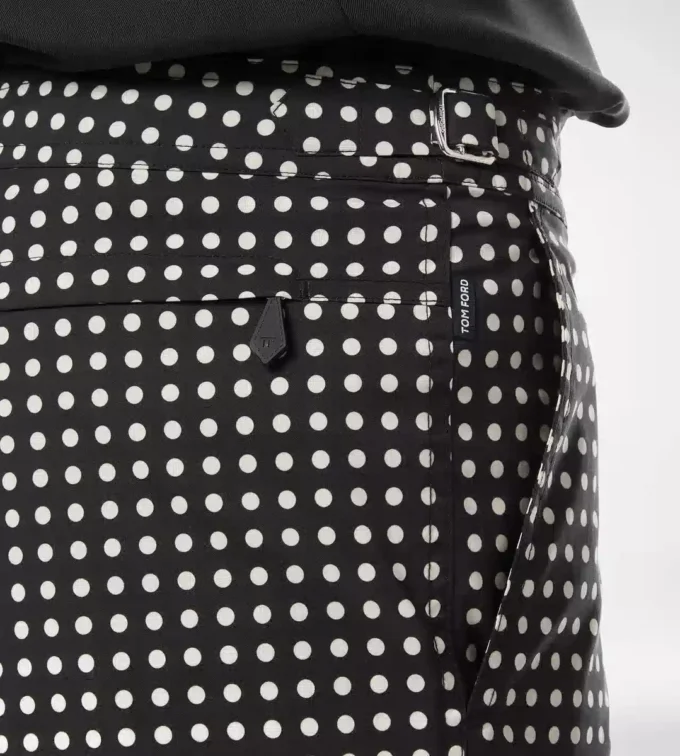 Short de bain en nylon à imprimé à pois moyens Short de bain en nylon à imprimé à pois moyens