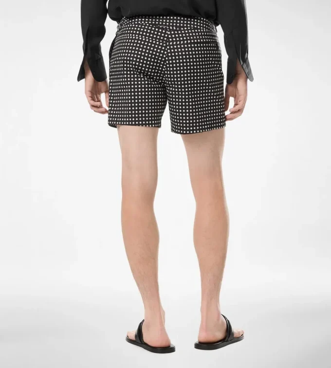 Short de bain en nylon à imprimé à pois moyens Short de bain en nylon à imprimé à pois moyens