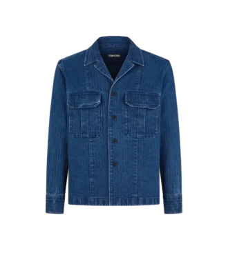 Surchemise en denim à chevrons Surchemise en denim à chevrons