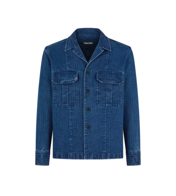 Surchemise en denim à chevrons Surchemise en denim à chevrons