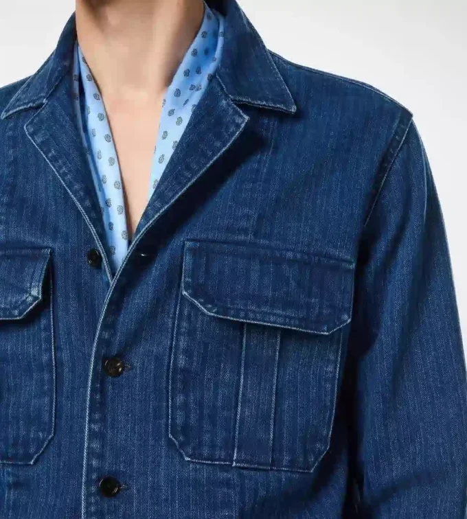 Surchemise en denim à chevrons Surchemise en denim à chevrons