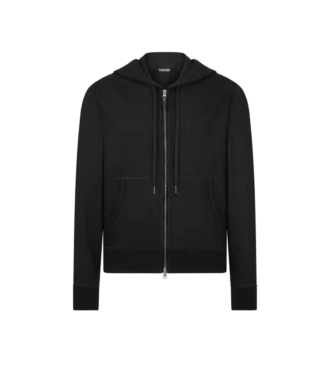 Sweat à capuche zippé en cachemire