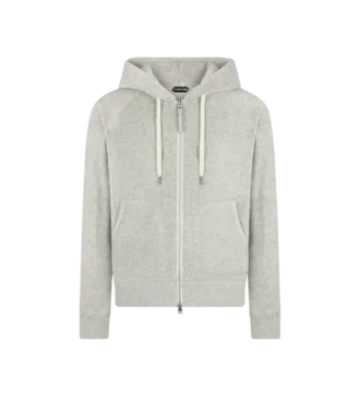 Sweat à capuche zippé en tissu éponge